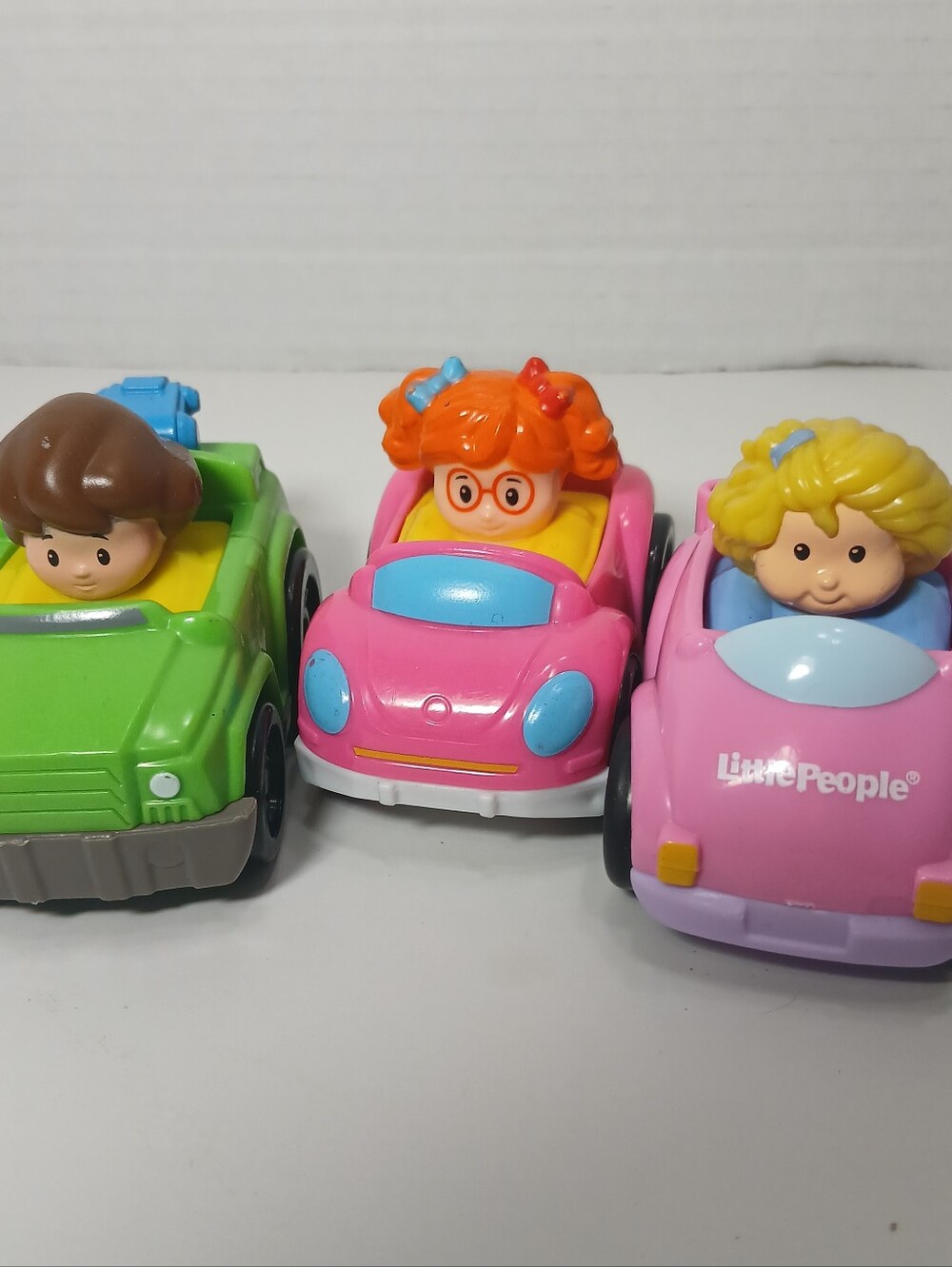 Fisher Price Little People Wheelies Gril Driver Lot 3